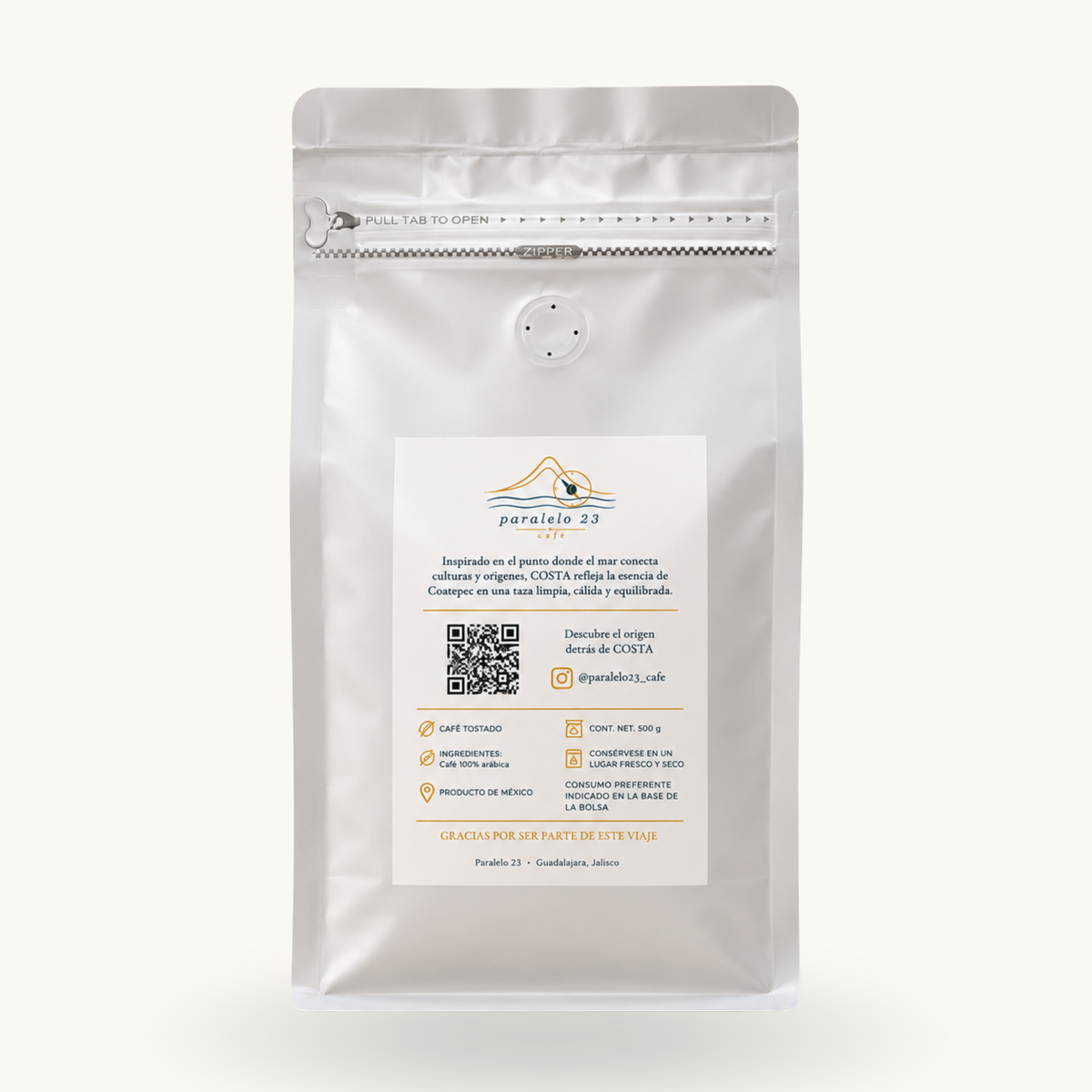 Costa filtrado 500 g, vista trasera | p23:500g