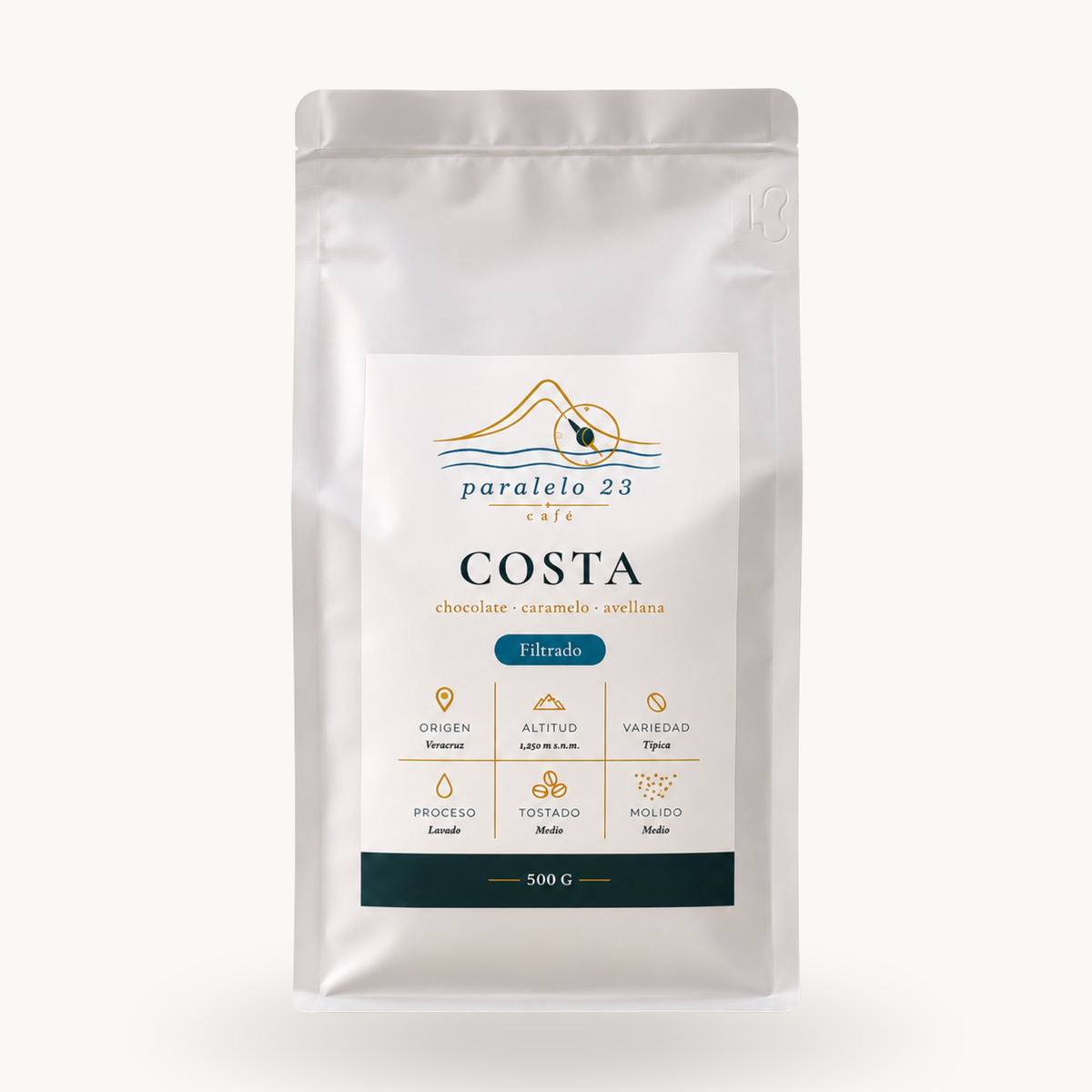 Costa filtrado 500 g, vista frontal | p23:500g